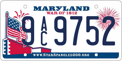 MD license plate 9AC9752