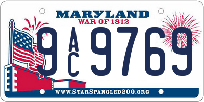 MD license plate 9AC9769