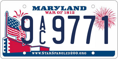 MD license plate 9AC9771