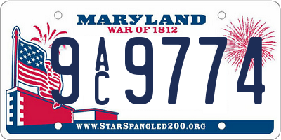 MD license plate 9AC9774