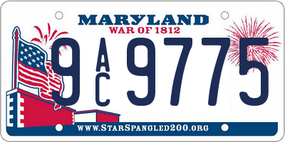 MD license plate 9AC9775