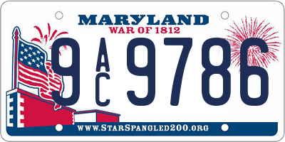 MD license plate 9AC9786