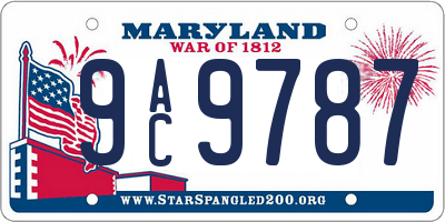 MD license plate 9AC9787