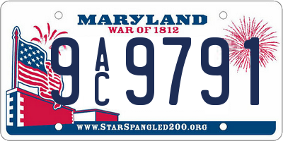MD license plate 9AC9791