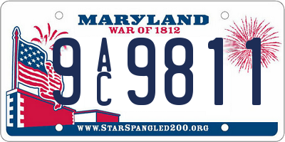 MD license plate 9AC9811