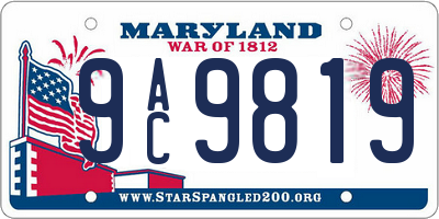MD license plate 9AC9819