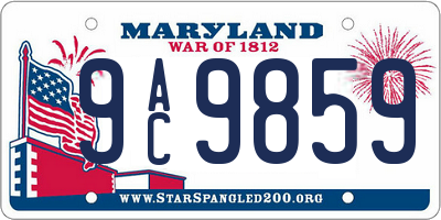 MD license plate 9AC9859