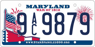 MD license plate 9AC9879