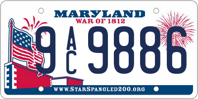 MD license plate 9AC9886