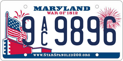 MD license plate 9AC9896