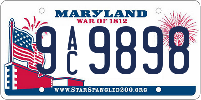 MD license plate 9AC9898