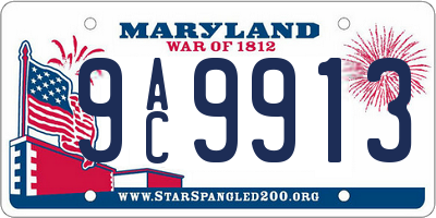 MD license plate 9AC9913