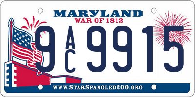 MD license plate 9AC9915