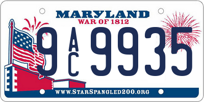 MD license plate 9AC9935