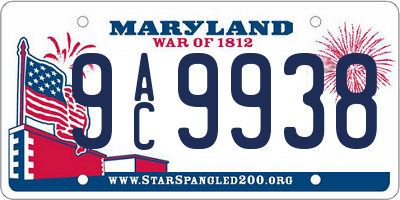 MD license plate 9AC9938