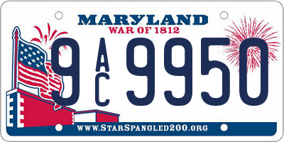 MD license plate 9AC9950
