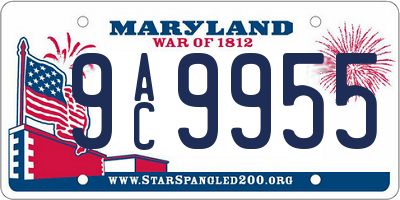 MD license plate 9AC9955