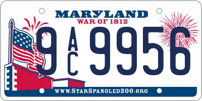 MD license plate 9AC9956