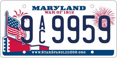 MD license plate 9AC9959