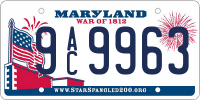MD license plate 9AC9963
