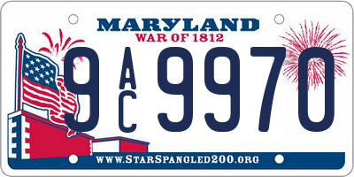 MD license plate 9AC9970