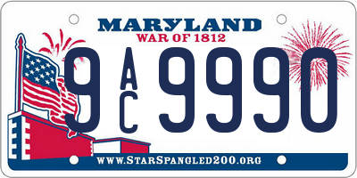 MD license plate 9AC9990