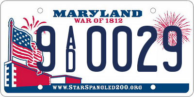 MD license plate 9AD0029