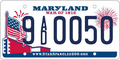 MD license plate 9AD0050