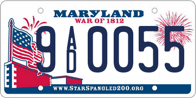 MD license plate 9AD0055