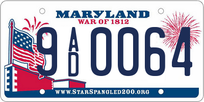 MD license plate 9AD0064