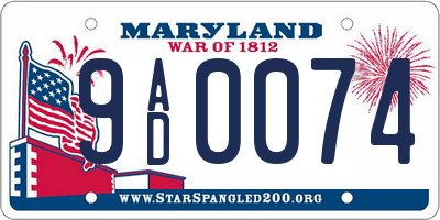 MD license plate 9AD0074