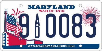 MD license plate 9AD0083