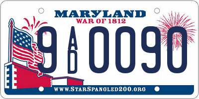 MD license plate 9AD0090