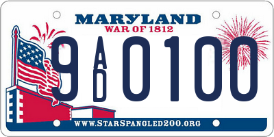 MD license plate 9AD0100