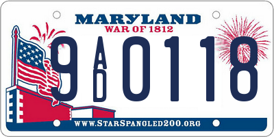 MD license plate 9AD0118