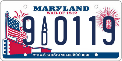 MD license plate 9AD0119