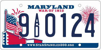 MD license plate 9AD0124