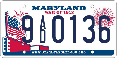 MD license plate 9AD0136