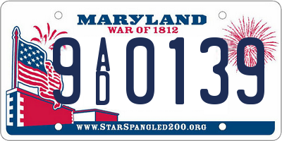 MD license plate 9AD0139
