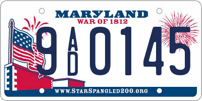 MD license plate 9AD0145