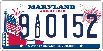 MD license plate 9AD0152