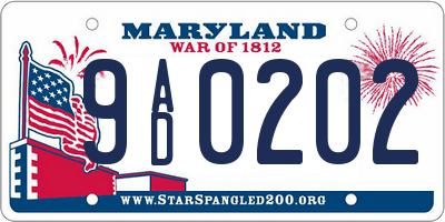 MD license plate 9AD0202