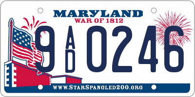 MD license plate 9AD0246