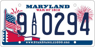MD license plate 9AD0294