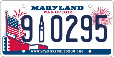 MD license plate 9AD0295