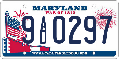 MD license plate 9AD0297