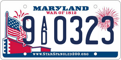 MD license plate 9AD0323