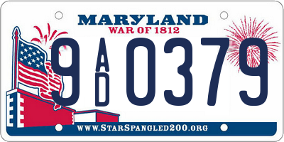 MD license plate 9AD0379