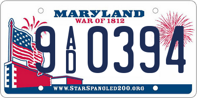 MD license plate 9AD0394