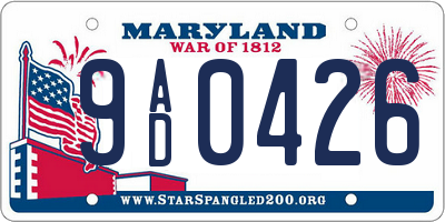 MD license plate 9AD0426